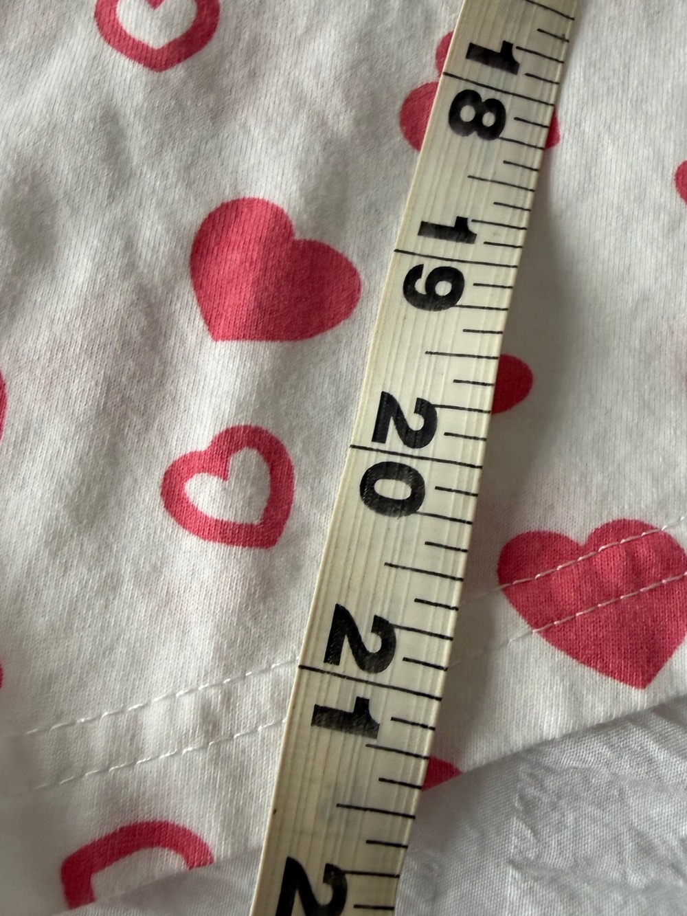 Women’s White and Pink Heart Short Pajama Set - Button-Up Top & Shorts - Picture 5 of 8